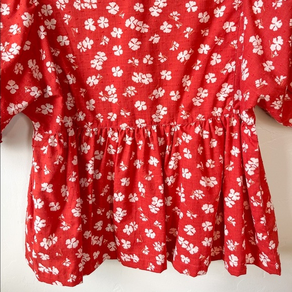 NWT Madewell Puff-Sleeve Button-Front Top - Picture 9 of 11